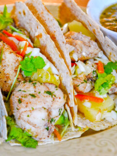 Jerk Fish Tacos with Pineapple Slaw Image