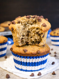 Peanut Butter Chocolate Chip Banana Muffins Image