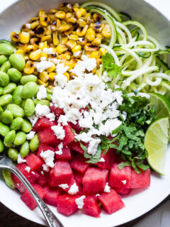 Summer Maple Lime Watermelon Zoodle Bowl Pic