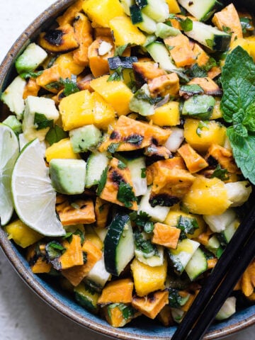 Thai Mango Avocado Salad with Grilled Sweet Potatoes Photo