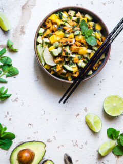 Thai Mango Avocado Salad with Grilled Sweet Potatoes Pic