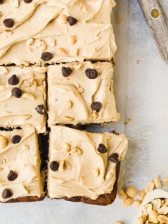 Banana Sheet Cake with Peanut Butter Frosting Photo