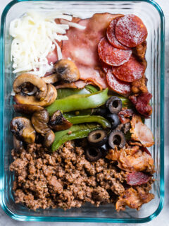 Low Carb Pizza Meal Prep Bowls Pic