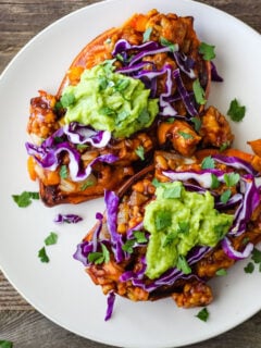 BBQ Tempeh Stuffed Sweet Potatoes Photo