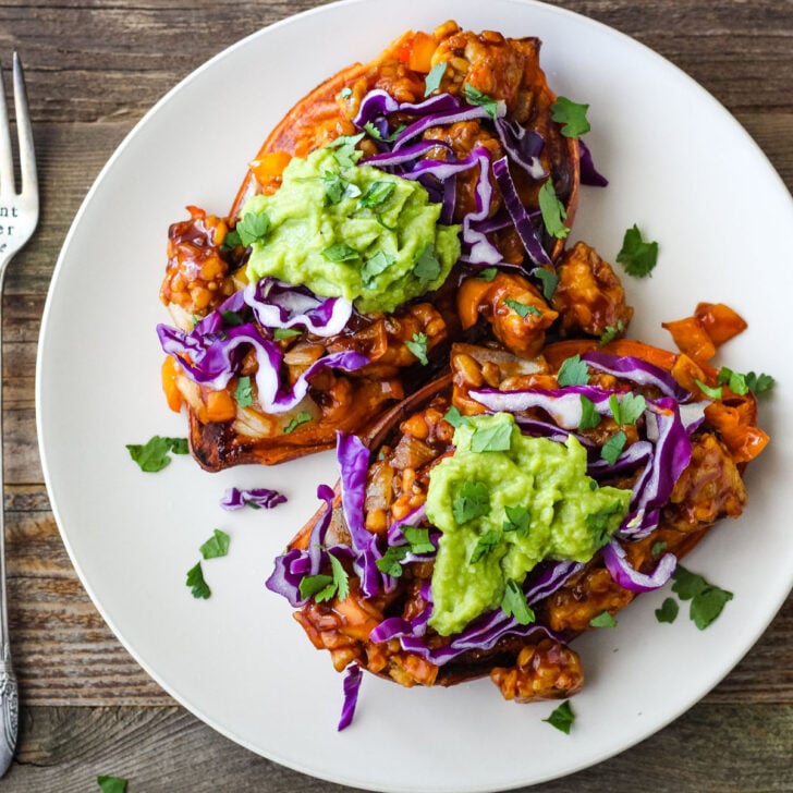 BBQ Tempeh Stuffed Sweet Potatoes Photo