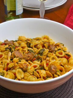 Italian Sausage Pasta with White Beans Photo