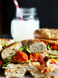 Everything Avocado Turkey Bagel Sandwiches Image