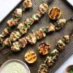 Grilled Herb Hummus Chicken Kebabs Photo