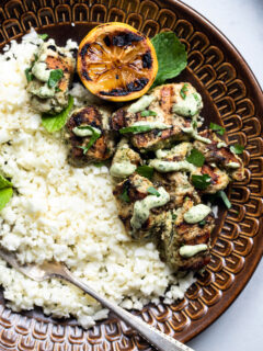 Grilled Herb Hummus Chicken Kebabs Picture