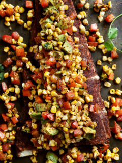 Grilled Salmon with Corn Avocado Salsa Pic