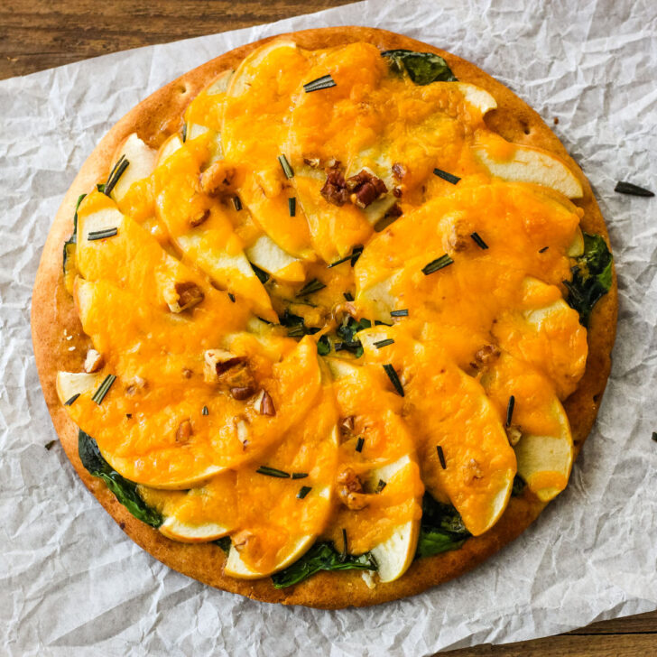 Cheddar Apple Pita Pizza Photo