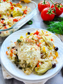 One Pan Greek Chicken and Rice Image