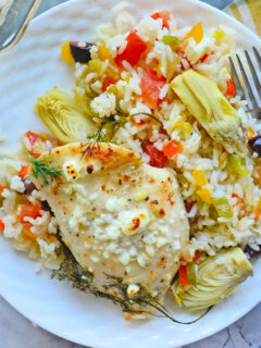 One Pan Greek Chicken and Rice Pic