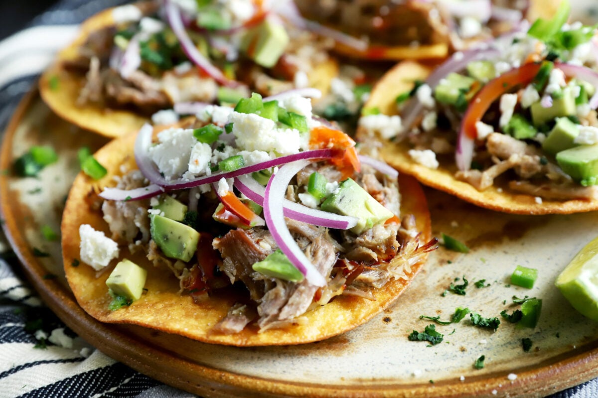 Instant Pot Crispy Carnitas Tostadas Recipe - Food Fanatic