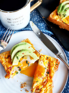 Cheesy Avocado Egg in a Hole Image