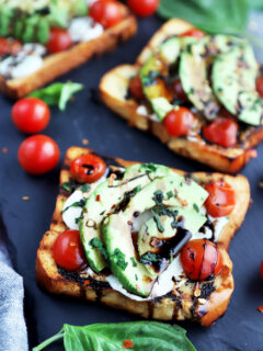 Grilled Open-Faced Avocado Caprese Sammies Pic