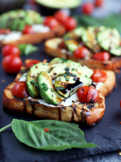 Grilled Open-Faced Avocado Caprese Sammies Picture