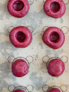 Red Velvet Thumbprint Cookies Image