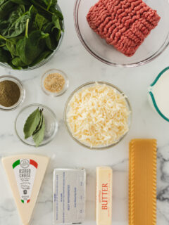 Christine Brown's White Lasagna Recipe Ingredients Photo
