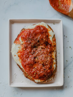 Hailey Bieber's Pizza Toast Photo