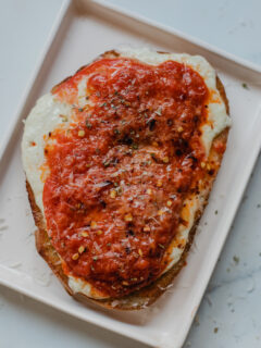 Hailey Bieber's Pizza Toast Picture