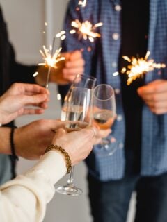 Toasting Champagne Sparklers Photo