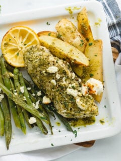 Pesto Chicken Sheet Pan Dinner Recipe Photo