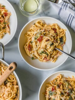 Creamy Sundried Tomato Chicken Linguine with Zucchini Photo