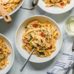 Creamy Sundried Tomato Chicken Linguine with Zucchini Recipe Photo
