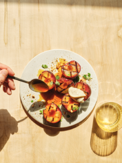 Courtesy Grilled Plums with Spiced Mascarpone Recipe Image
