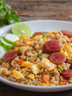 Chinese Sausage with Fried Rice